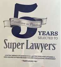 Five years super lawyers badge | Gusty Sunseri & Associates, P.C.